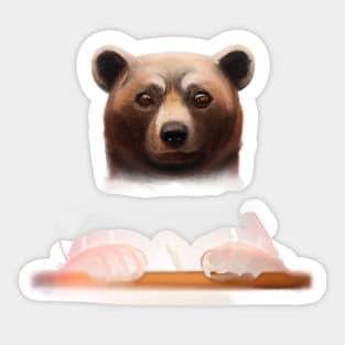 Cute Grizzly Bear Drawing Sticker